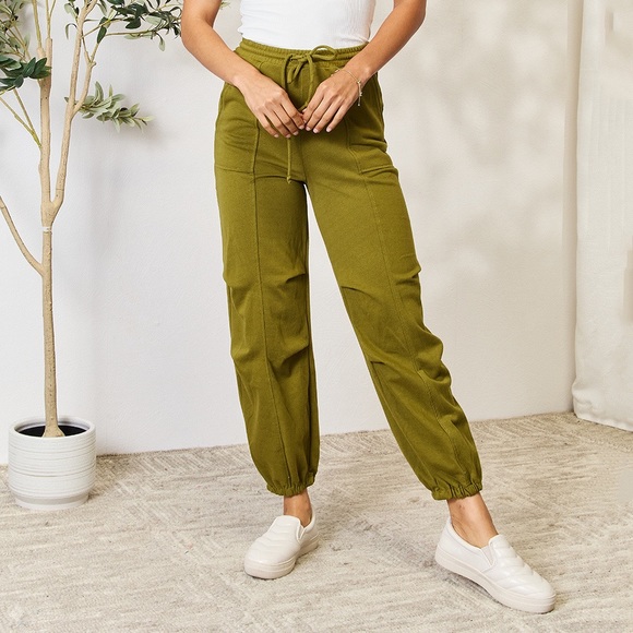 NEW Culture Code PLUS + REG Size Moss Green Cargo Pocket Jogger Sweatpants - Picture 1 of 8